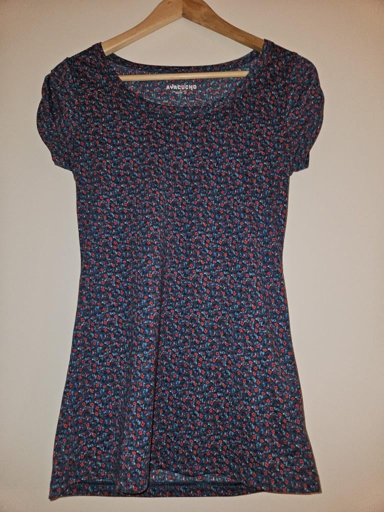 Ayacucho shirt dames maat S korte mouw blauw/rood nieuwst., Blauw, Ophalen of Verzenden, Zo goed als nieuw, Korte mouw