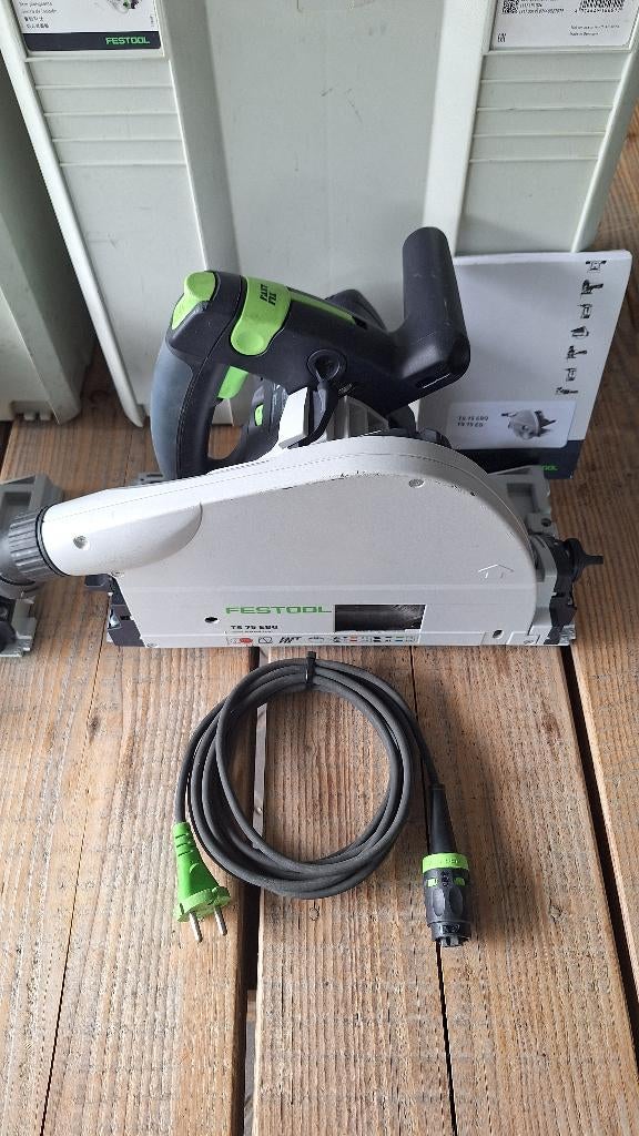 2x Festool TS 75 EBQ invalzaag cirkelzaag zaagmachine, ., Ophalen of Verzenden, Zo goed als nieuw, .