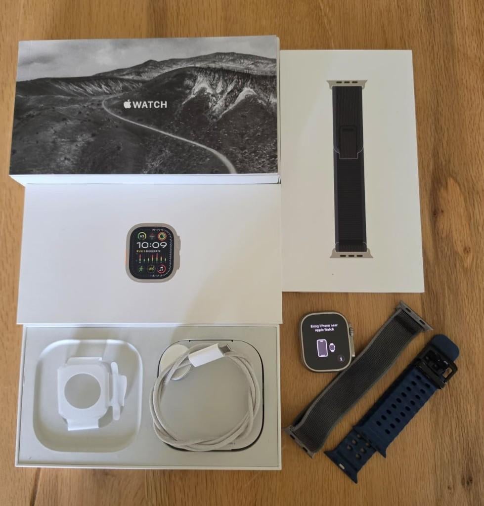 Apple Watch Ultra 2 49mm 4G Titanium Sapphire Crystal, Ophalen, Apple Watch ⌚️, IOS, Zo goed als nieuw