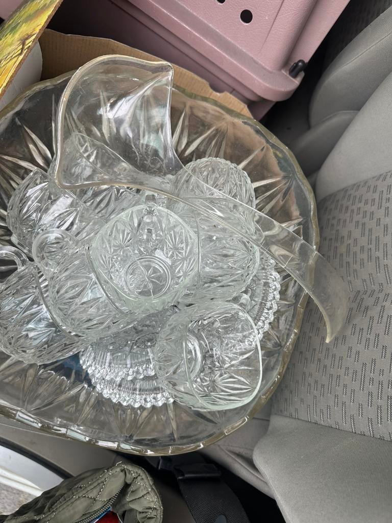 Kristal glazen bowl schaal, Ophalen of Verzenden, Gebruikt, Rond, Glas