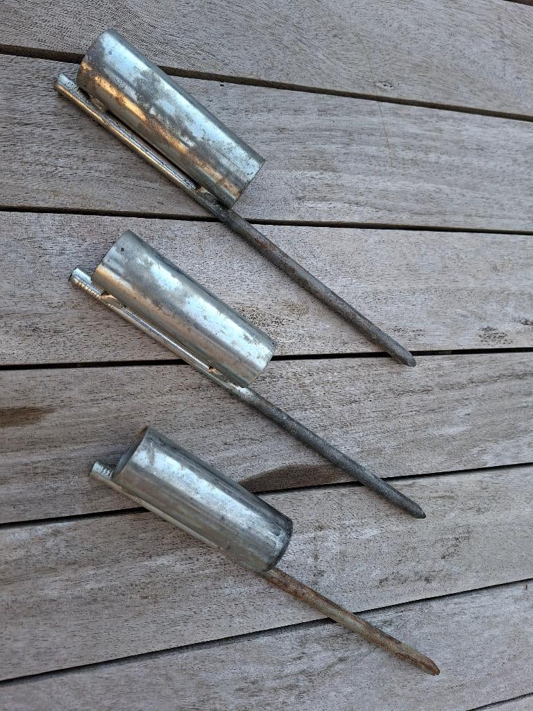 3 stuks PARASOLHARING - BUISHARING - TENTSTOKHOUDER, Ophalen of Verzenden, Gebruikt
