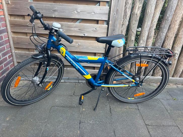 Stoere blauwe kinderfiets - Scool, Fietsen en Brommers, Fietsen | Kinderfietsjes, Gebruikt, 20 inch of meer, Ophalen