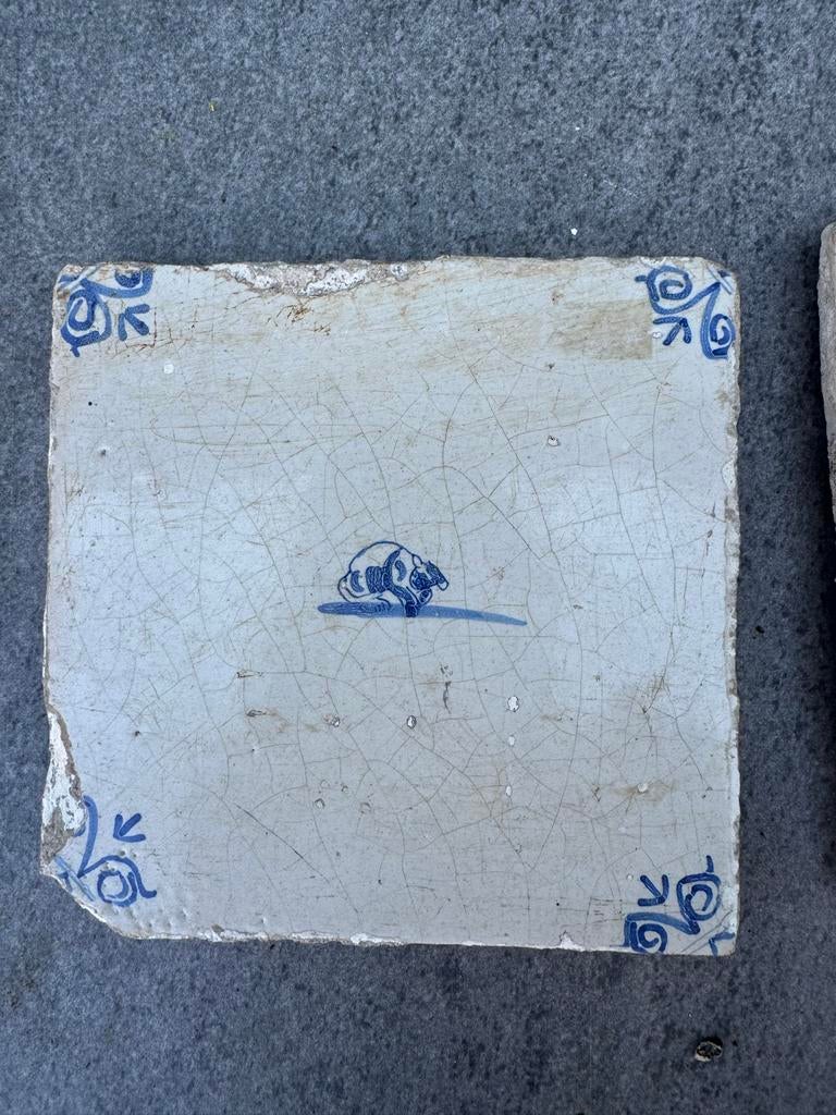 Antieke Delftse Blauwe Tegels uit de 17e Eeuw, Antiek en Kunst, Antiek | Wandborden en Tegels, Ophalen