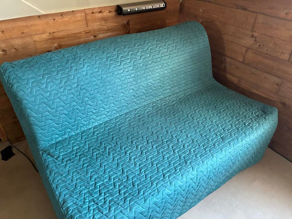 IKEA LYCKSELE LÖVÅS slaapbank - Blauw, Gebruikt, Blauw, Tweepersoons, 200 cm