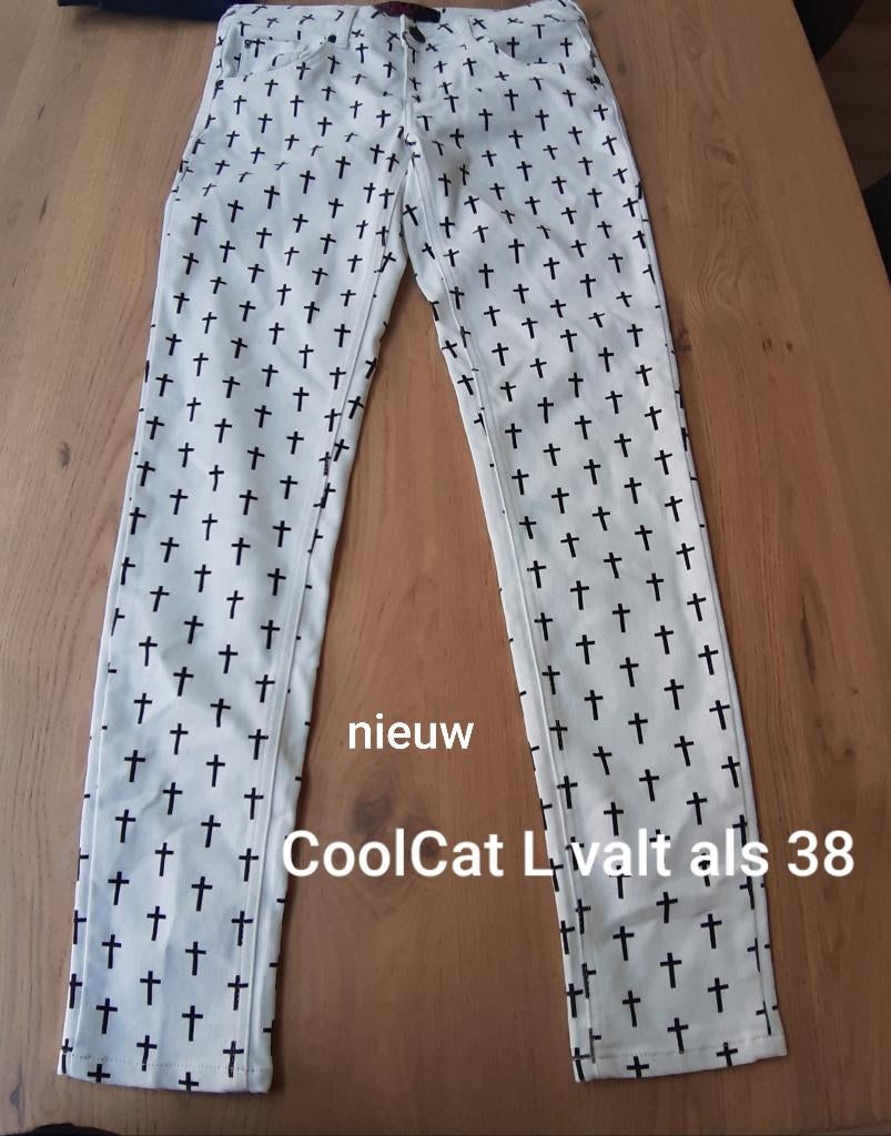 Nieuwe broek van CoolCat maat L Goth Gothic, Maat 38/40 (M), Wit, Nieuw, Ophalen of Verzenden