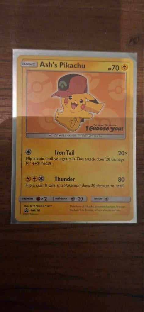 Ash's Pikachu Pokemon kaart, SM110 promo uit de film 'I Choo, Ophalen of Verzenden