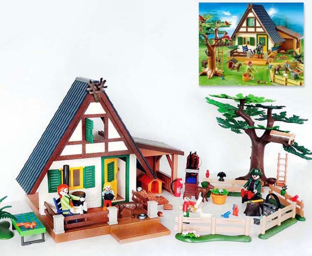 Playmobil set 3217 en 4207 - Boswachtershuis en boomhut, Kinderen en Baby's, Speelgoed | Playmobil, Ophalen of Verzenden, Gebruikt