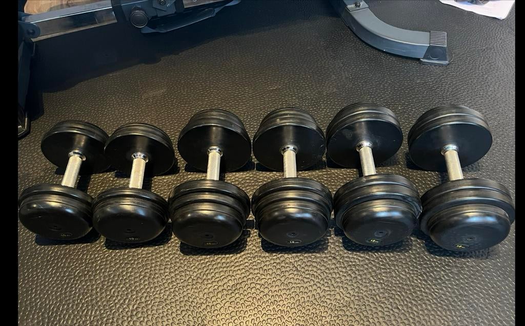 Professionele Dumbbellset - 10kg, 16kg, 18kg, Ophalen of Verzenden, Gebruikt, Armen, Dumbbell