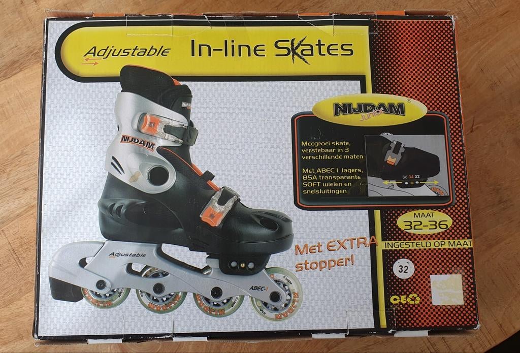 Nijdam junior inline skates verstelbaar maat 32-33-34 NIEUW!, Ophalen, Verstelbaar, Nieuw, Kinderen