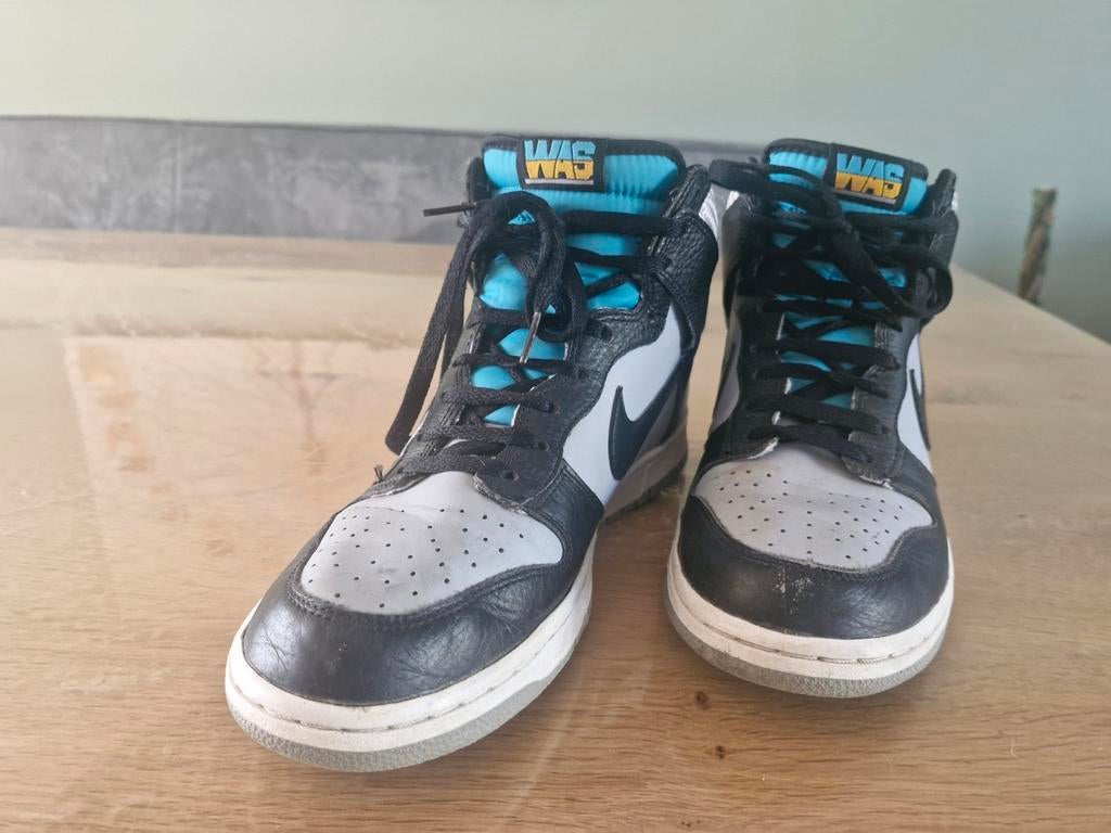 Nike Dunk High Top Sneakers Zwart/Grijs/Blauw maat 42,5, Ophalen of Verzenden, Gedragen, Zwart