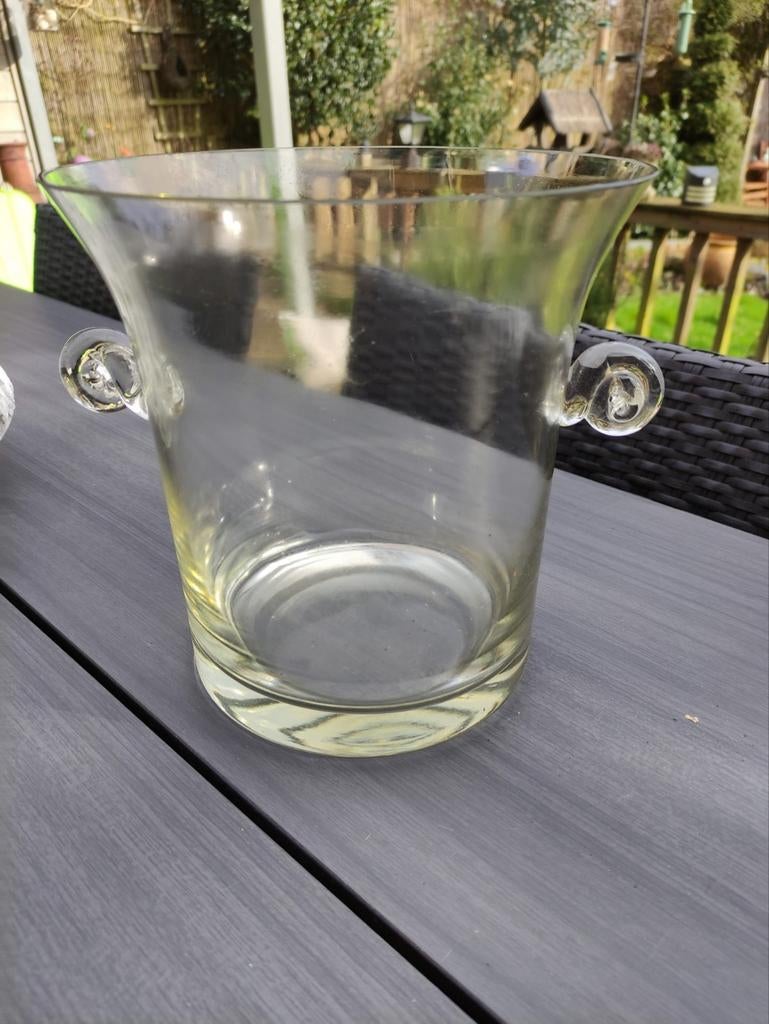 Glazen ijsemmer met handvatten, Ophalen of Verzenden