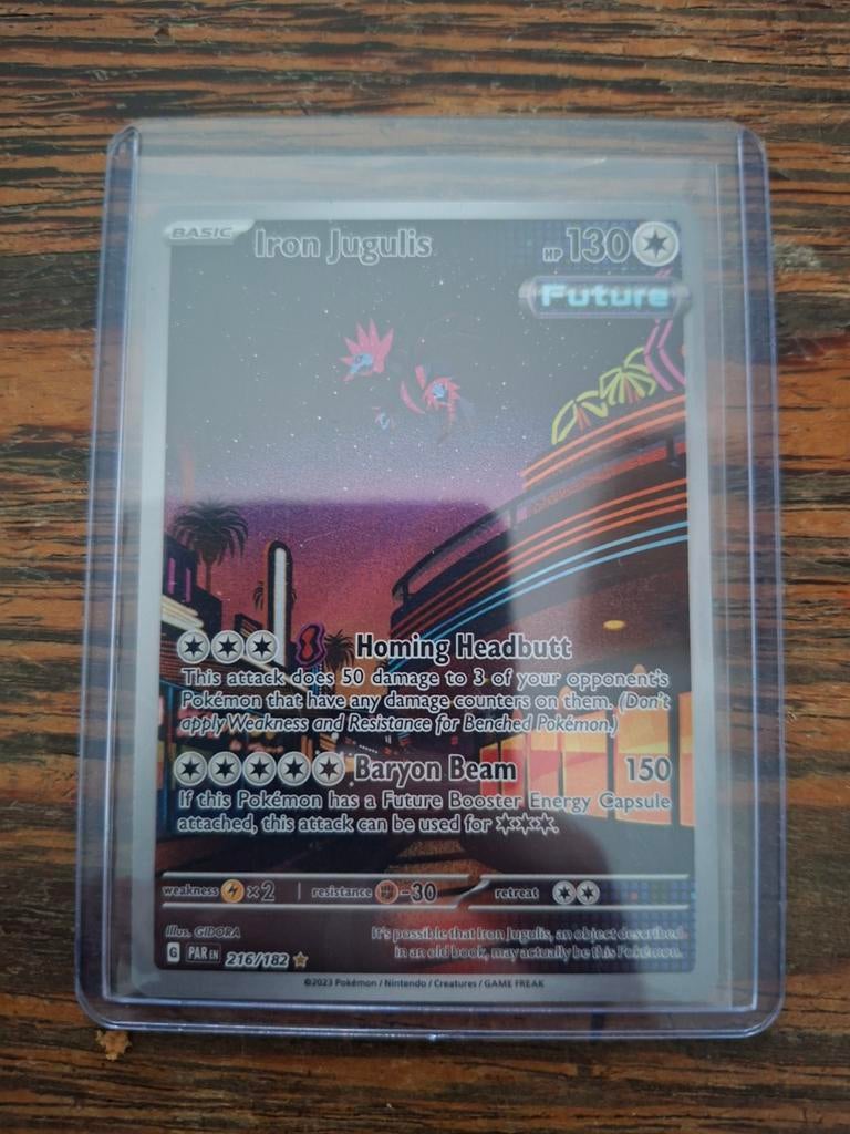 Iron Jugulis Pokemon Kaart (216/182)  paradox rift, Ophalen of Verzenden, Zo goed als nieuw, Losse kaart