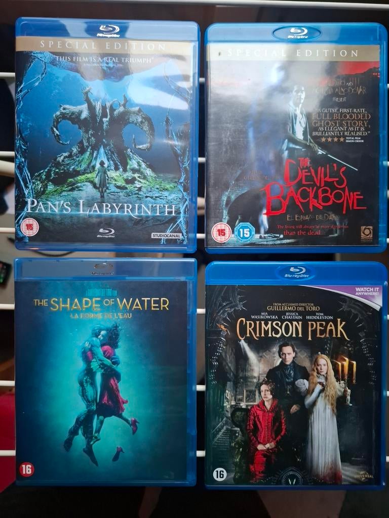 4x Blu-rays + DVD Guillermo del Toro (horror), Cd's en Dvd's, Blu-ray, Verzenden, Zo goed als nieuw, Horror