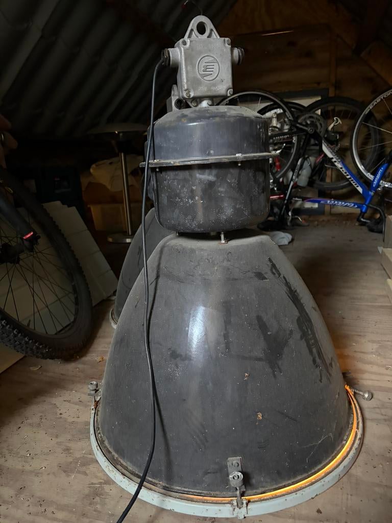 Industriële lampen 2 stuks uit oude fabriek, Ophalen, Gebruikt, Industrieel landelijk, Metaal