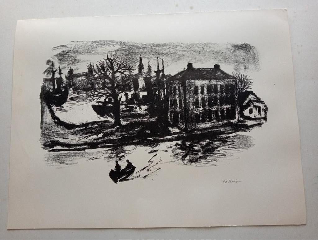 Mart Kempers litho Marine etablissement jaren 60/70, Ophalen of Verzenden