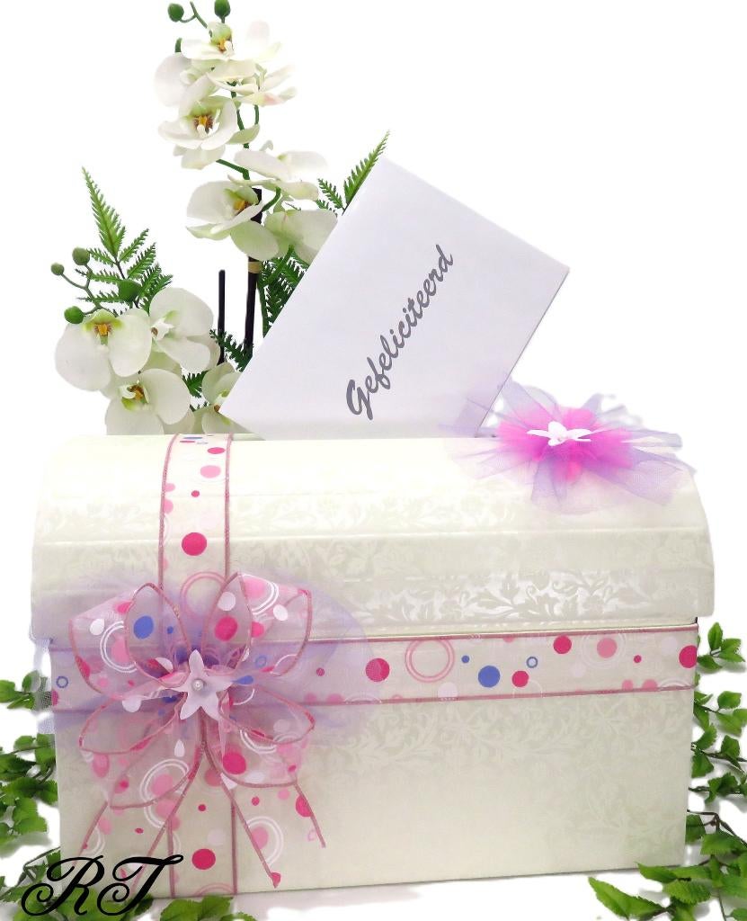 Schitterende crème kleurige enveloppendoos., Ophalen of Verzenden, Nieuw, Feestartikel, Geboorte of Huwelijk