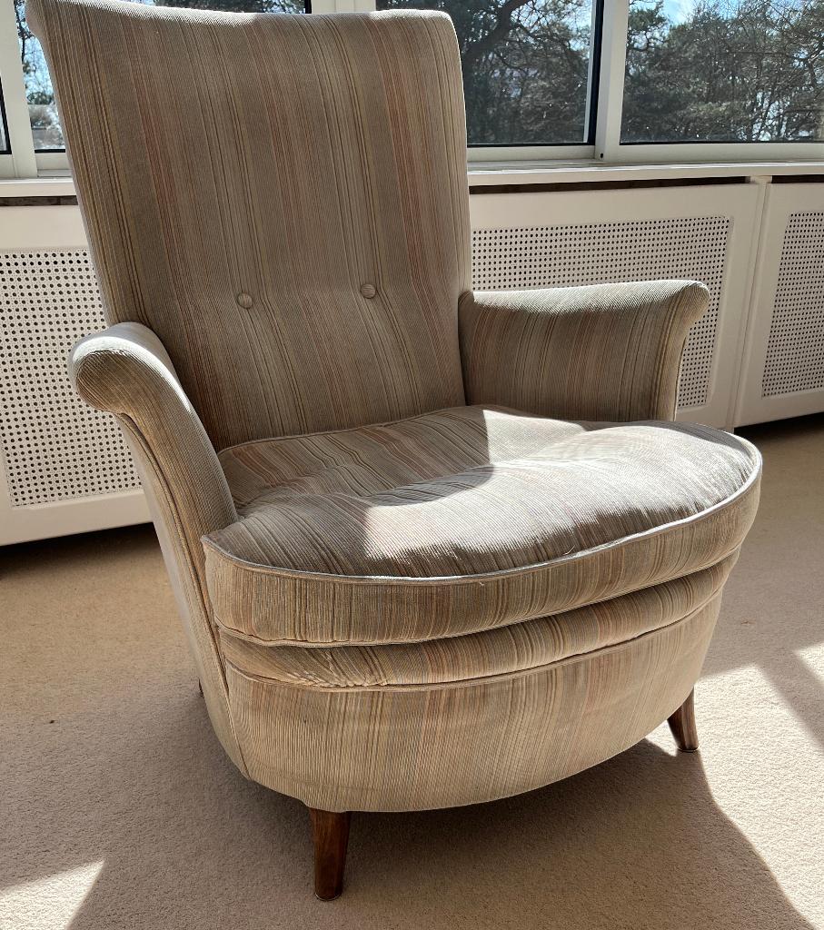 Vintage fauteuil, Ophalen, Gebruikt, 75 tot 100 cm, 75 tot 100 cm