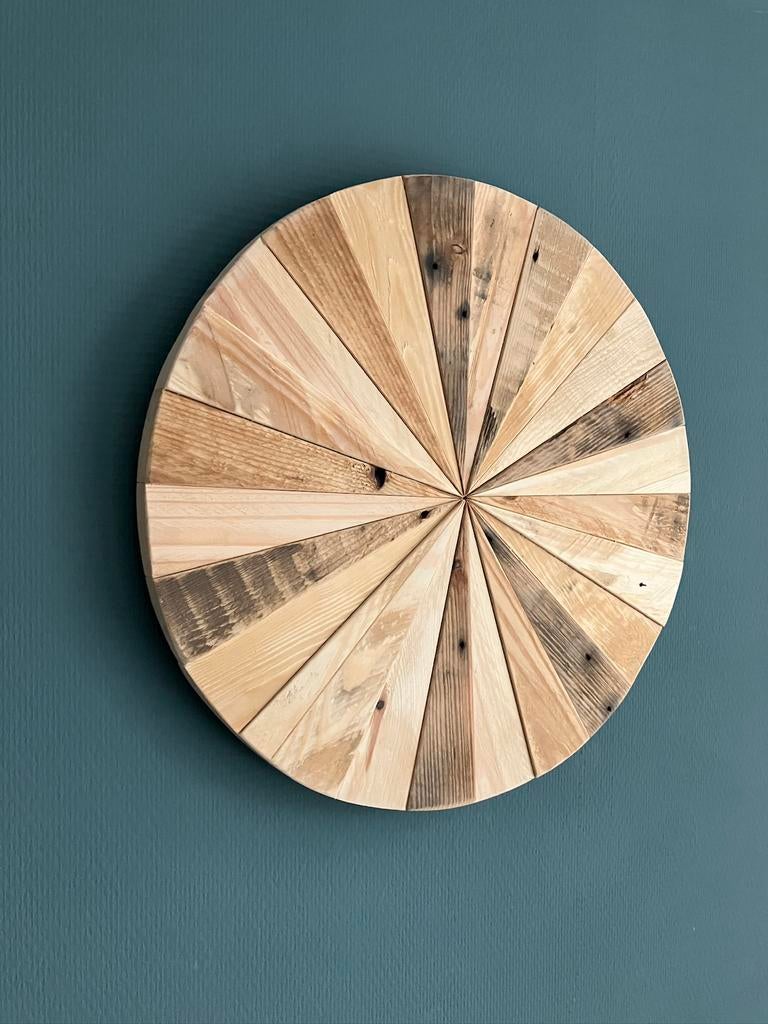 Unieke Ronde Houten Wanddecoratie NIEUW, Huis en Inrichting, Woonaccessoires | Wanddecoraties, Ophalen, Nieuw, Handgemaakt, Hout