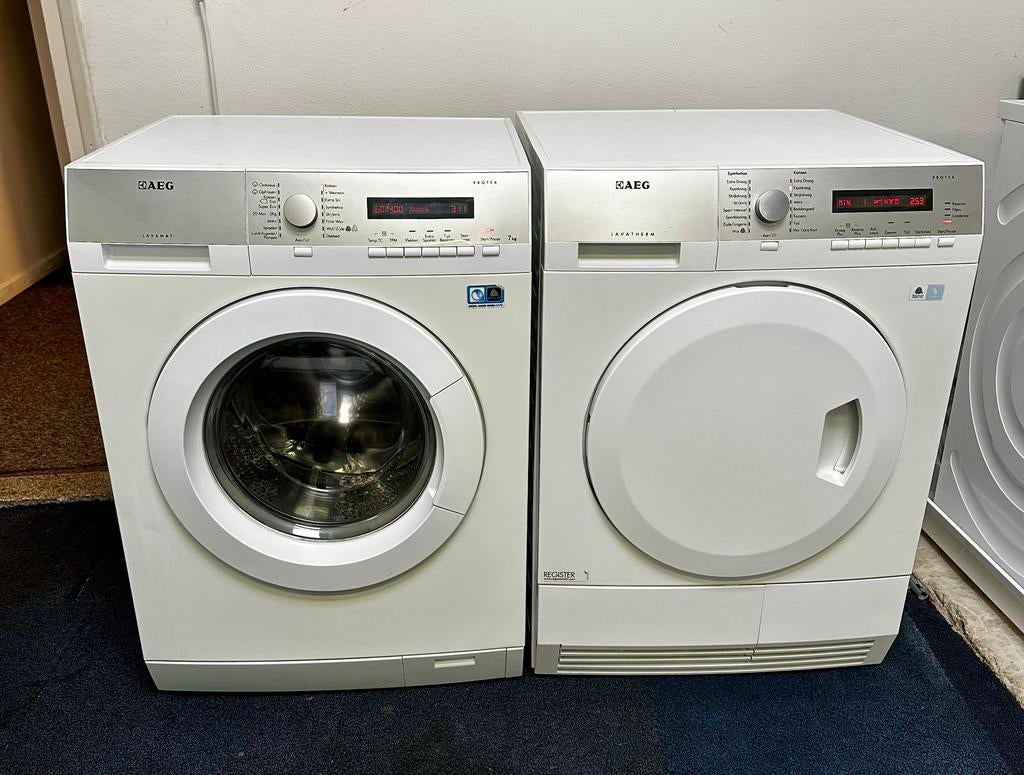 Setje AEG Lavamat Protex wasmachine & Warmtepomp Droger, Www.aeg.com, Germany, Ophalen of Verzenden, Zo goed als nieuw