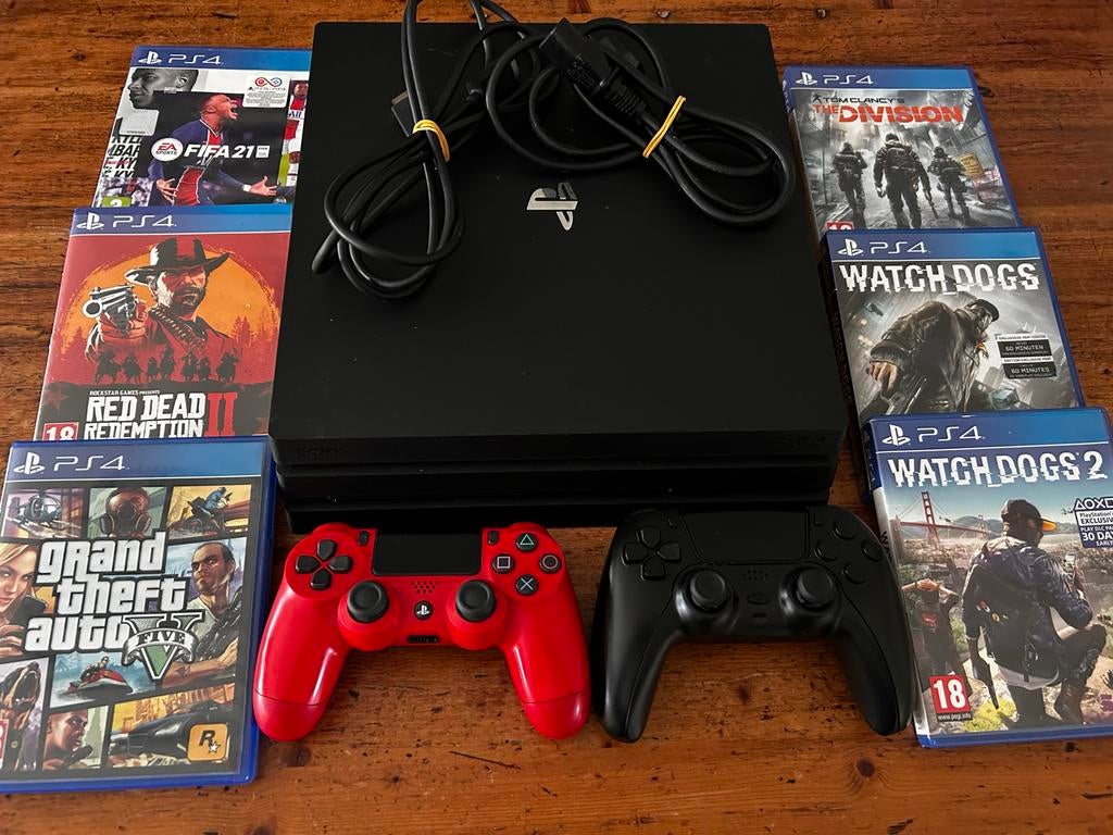 PS4 Pro 1TB met 2 controllers en 6 games, Spelcomputers en Games, Games | Sony PlayStation 4, Ophalen, Vanaf 18 jaar, Eén computer