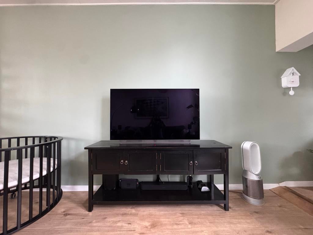 Rofra Home massief houten tv-meubel met 4 deurtjes, Gebruikt, 150 tot 200 cm, Ophalen of Verzenden, Minder dan 100 cm