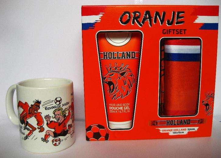 Oranje Voetbal Sjaal/Douchegel En Mok Nostalgie Kluivert enz, Verzamelen, Sportartikelen en Voetbal, Nieuw, Vaantje of Sjaal, Buitenlandse clubs