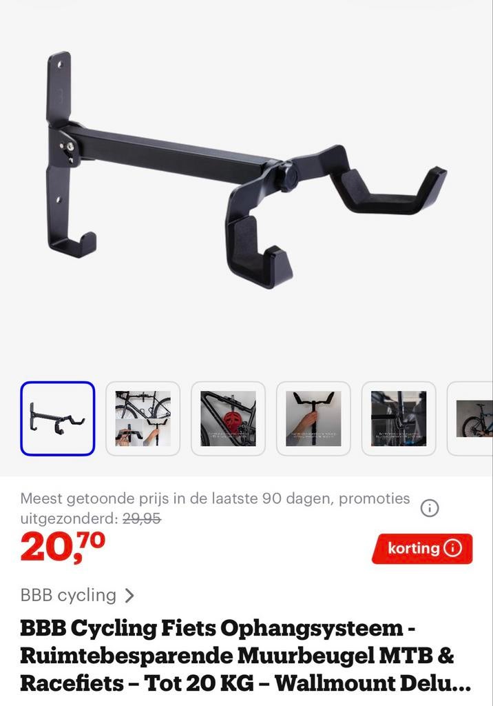 BBB Cycling Fiets Ophangsysteem - Muurbeugel, Ophalen of Verzenden, Nieuw