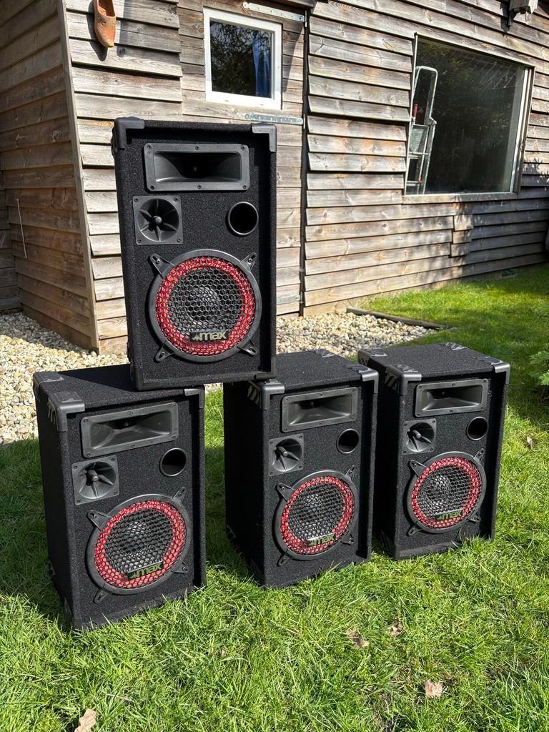 4x disco speakers luidsprekerset - Krachtig geluid, Gebruikt, Overige typen, 120 watt of meer, Ophalen