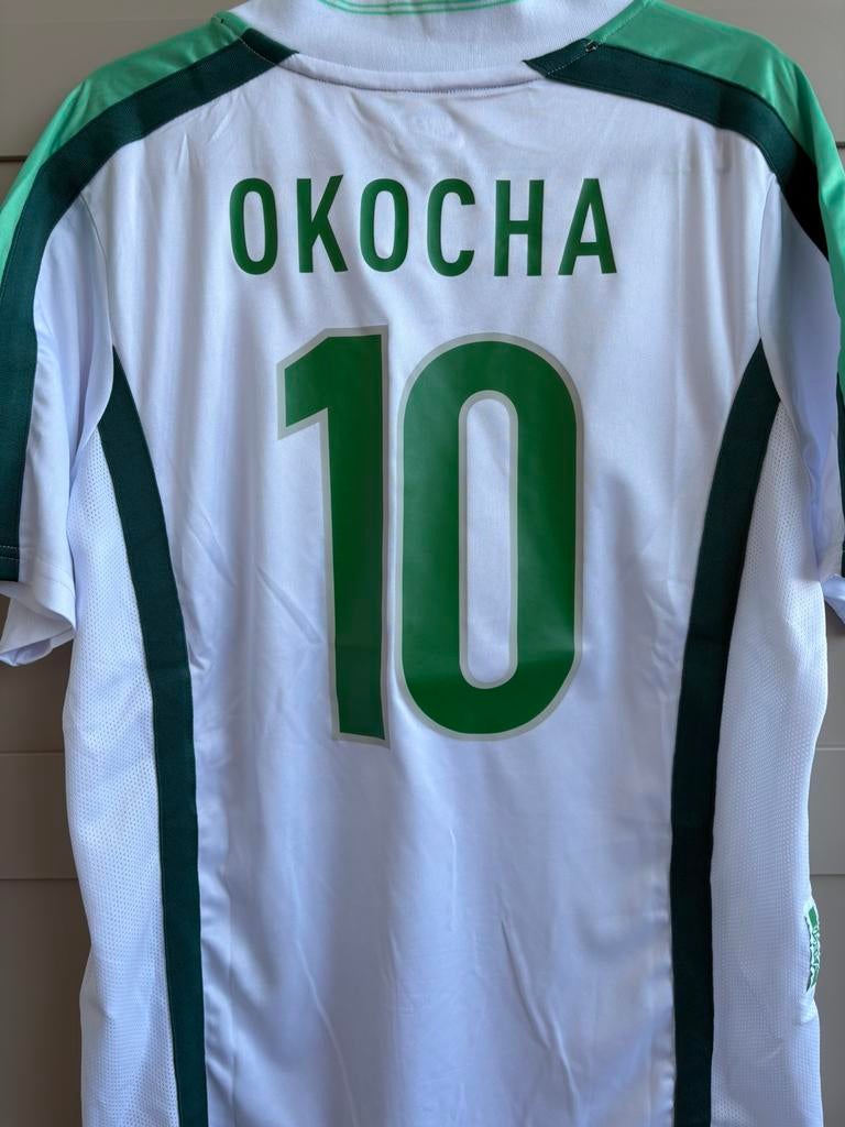 Retro Okocha Nigeria WK 1998 Large ajax psv az Feyenoord, Maat 52/54 (L), Wit, Nieuw, Ophalen of Verzenden