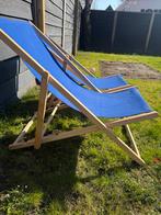 Beachvibe blauwe hangstoelen 2 st., Ophalen, Gebruikt, Hout, Inklapbaar