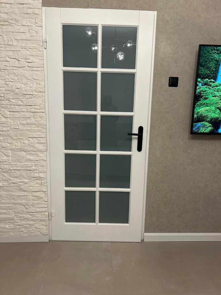 Gratis  2 opdek binnendeuren  met glaspanelen, Ophalen, 80 tot 100 cm, Binnendeur, Zo goed als nieuw