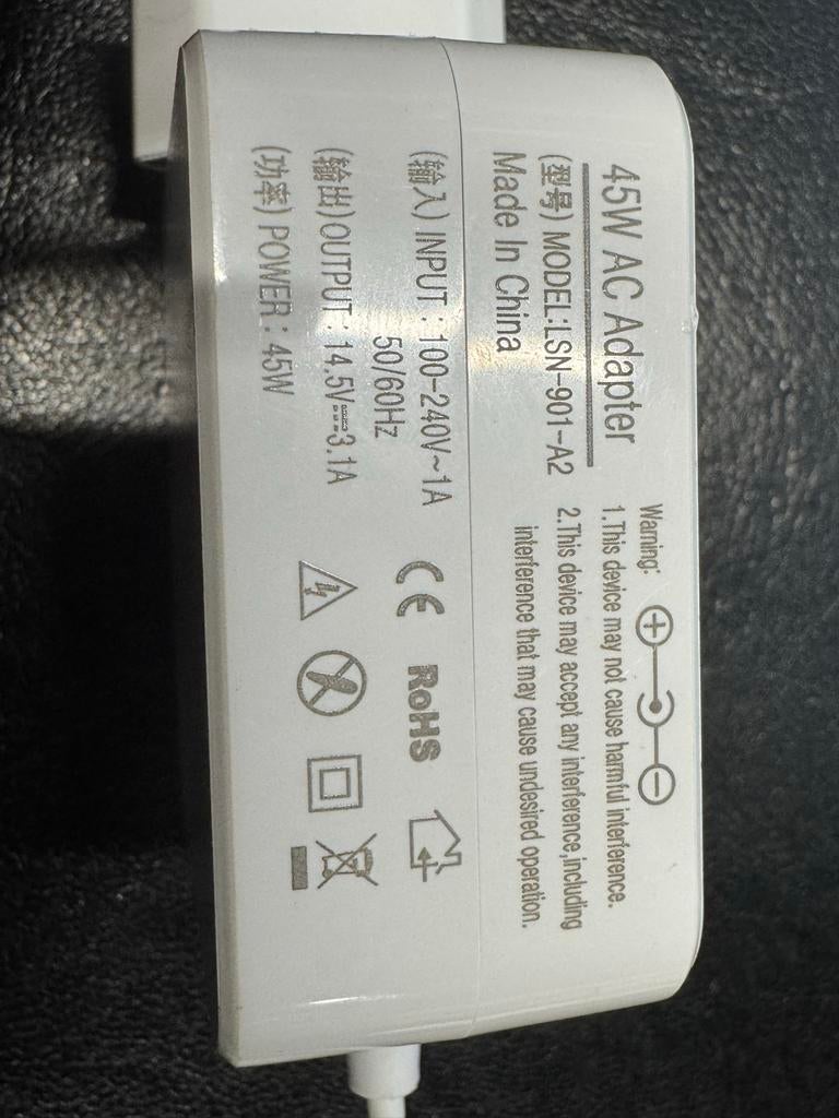 MacBook Air Adapter 45watt, Computers en Software, Apple Macbooks, Ophalen of Verzenden, Gebruikt