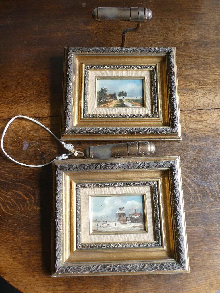 Twee 20e eeuwse schilderijtjes van E. Versteegh., Ophalen