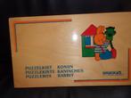 Houten KLEUTERSCHOOLKIST KONIJN, 8 puzzels, compleet, Ophalen of Verzenden, Gebruikt, Puzzelen