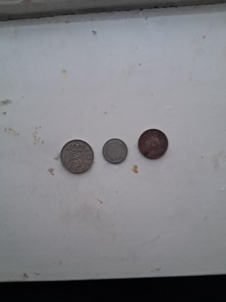 Set van 3 Nederlandse munten: 1 gulden, kwartje, 1 cent, Postzegels en Munten, Munten | Nederland, Setje, Zilver, Koningin Wilhelmina