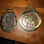Vintage messing paardentuig medaillons - Leeuw & Draak, Ophalen of Verzenden