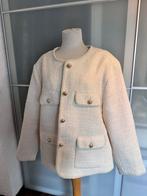 Nieuwe Bouclé Blazer met Gouden Knopen, Ophalen of Verzenden, Nieuw, Maat 46/48 (XL) of groter, Wit