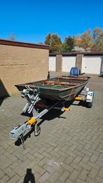 Aluminium visboot met trailer en motor 6 pk, Ophalen of Verzenden, Gebruikt, Minder dan 6 meter, Overige typen