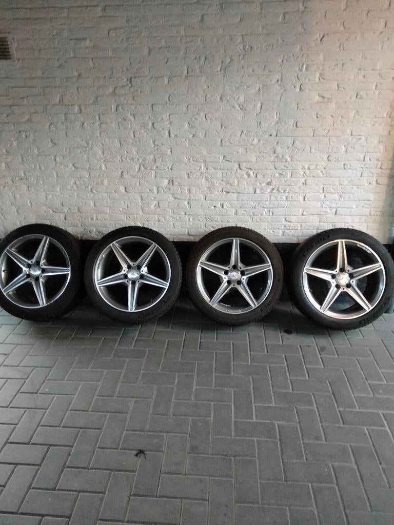 Originele Mercedes C klasse AMG velgen 18 inch breedset Wint, Auto-onderdelen, Banden en Velgen, 18 inch, 245 mm, Winterbanden
