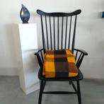 Prachtige vintage bruin oranje blokdeken/plaid, Gebruikt, Ophalen of Verzenden, Nb, Nb
