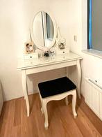 Ikea Hemnes toilettafel met spiegel inclusief krukje., Ophalen of Verzenden, Zo goed als nieuw, 50 tot 100 cm, Minder dan 100 cm