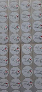 Nr.  2 :   90 stuks witte baked with love stickers., Verzenden, Nieuw, Meerdere stickers