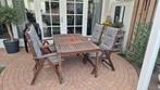 Teakhouten tuinset inclusief kussens, Tuin en Terras, Tuinsets en Loungesets, Ophalen, Gebruikt, Teakhout