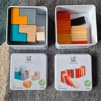 Plan Toys Houten Spellen - Puzzelkubus & Domino Race, Ophalen of Verzenden, Zo goed als nieuw, Bouwen