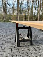 Rechthoekige eettafel 300x100x3 verjongd eiken rustiek, Ophalen, 100 tot 150 cm, Eikenhout, Vijf personen of meer