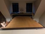 Lederen bedombouw 180x200 inclusief lattenbodems, Ophalen, Overige materialen, Verstelbaar, Bruin
