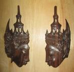 Vintage houtsnijwerk; Rama en Sita wandecoratie, Antiek en Kunst, Ophalen of Verzenden