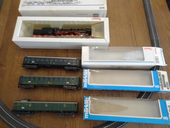 Marklin H0 3315 DB 50 3143 met 3 rijtuigen, Hobby en Vrije tijd, Modeltreinen | H0, Zo goed als nieuw, Treinset, Wisselstroom