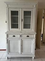 brocante servieskast geloogd krijtverf wit, Ophalen, Gebruikt, 100 tot 150 cm, 200 cm of meer