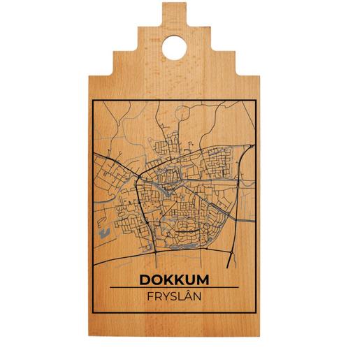 Borrelplank met Plattegrond 39x20 cm | Dokkum, Huis en Inrichting, Keuken | Keukenbenodigdheden, Nieuw, Ophalen of Verzenden